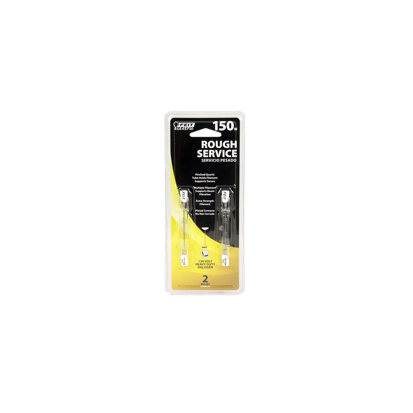 Feit Electric BPQ150T3CLRS2 150 Watt Heavy Duty Double Ended T3 Halogen Bulb