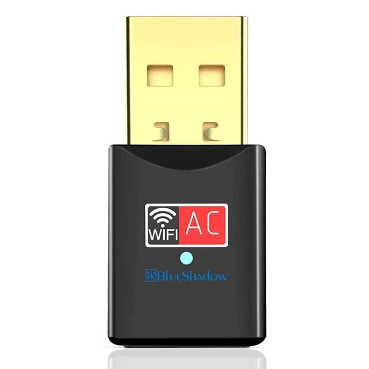 Blueshadow USB WiFi Adapter - Dual Band 2.4G/5G Mini Wi-fi ac Wireless Network Card Dongle with High Gain Antenna for Desktop Laptop PC Support