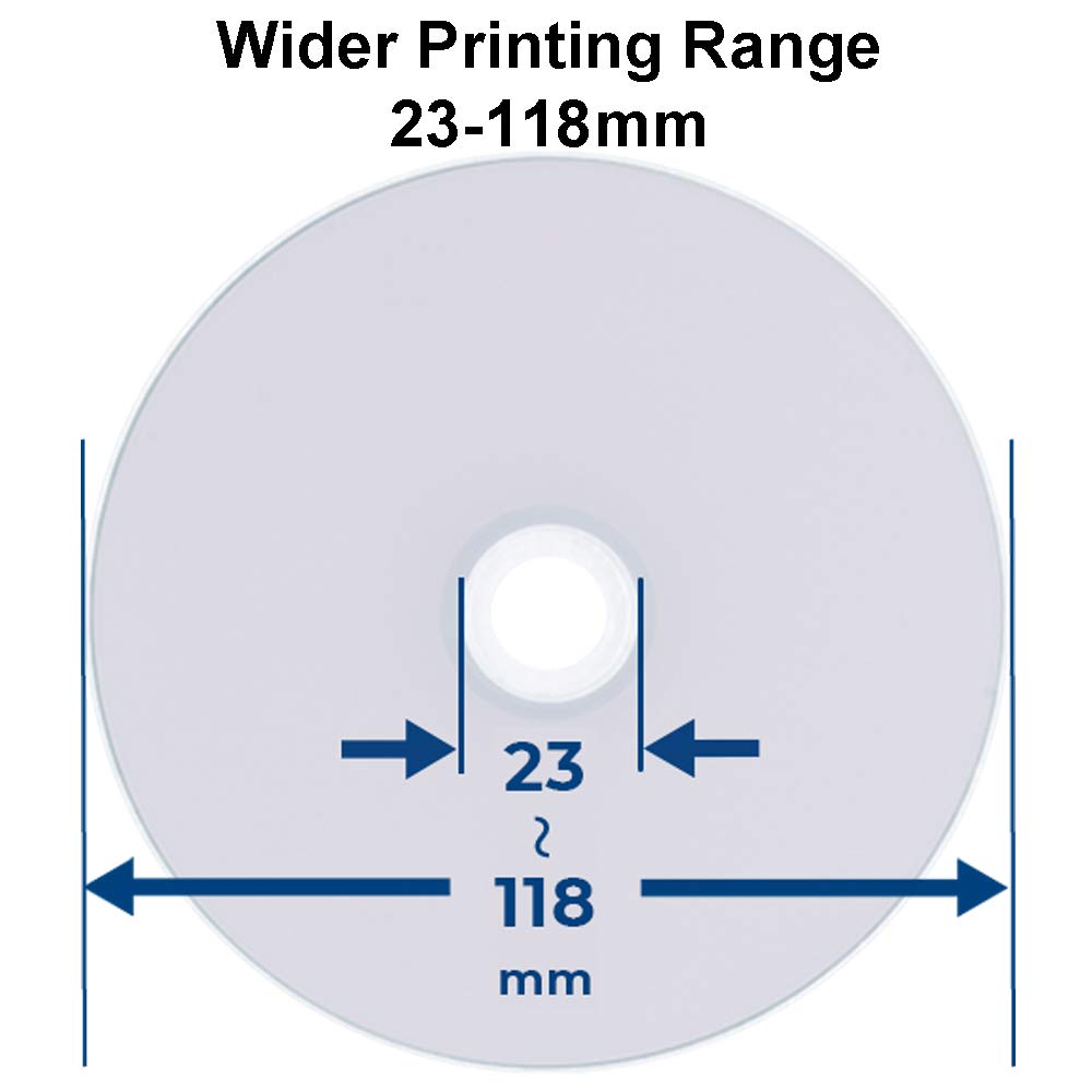 50 Pack Ritek Pro (Professional Grade) CD-R 52X 700MB Watershield Water Resistant Glossy White Inkjet Hub Printable Blank Recordable Disc,Light