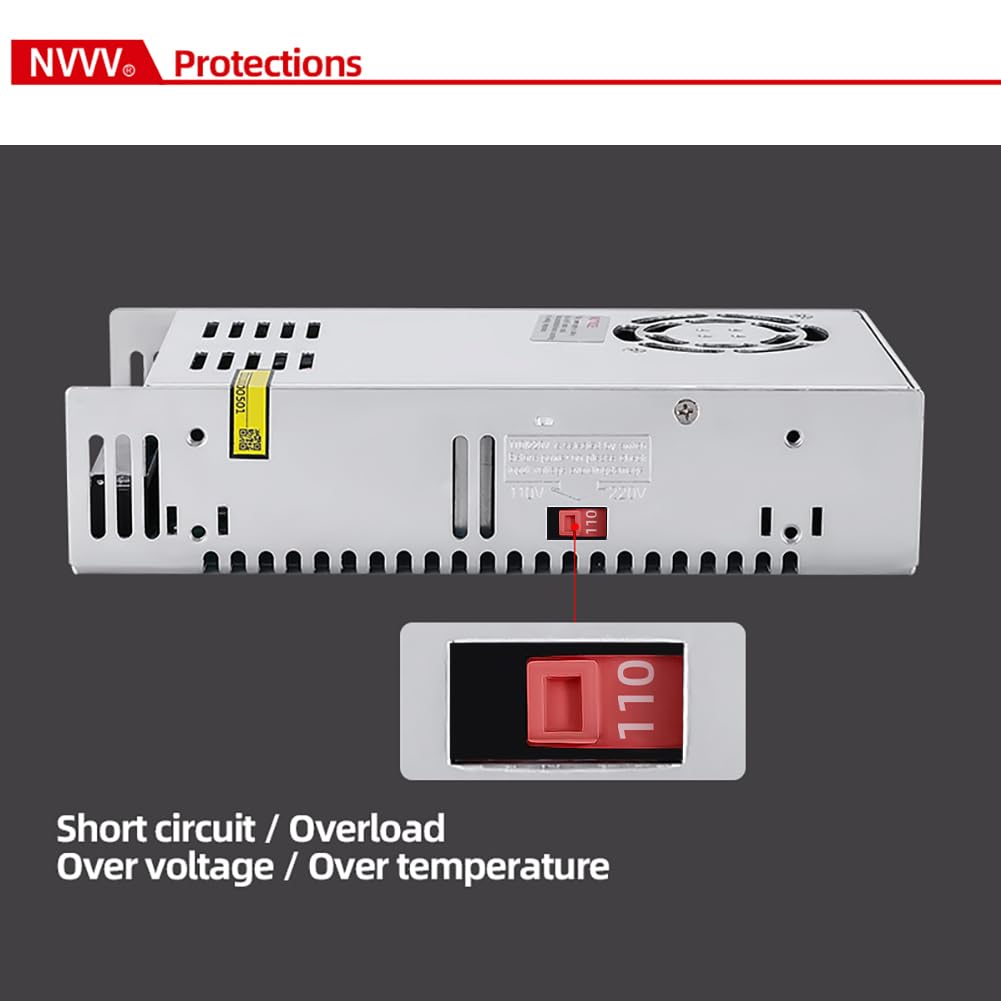 DC 12V 30A Power Supply 360W Universal Regulated Switching Converter AC 110V/220V to DC 12V Transformer - for LED Strip Lights, CCTV Camera, Computer