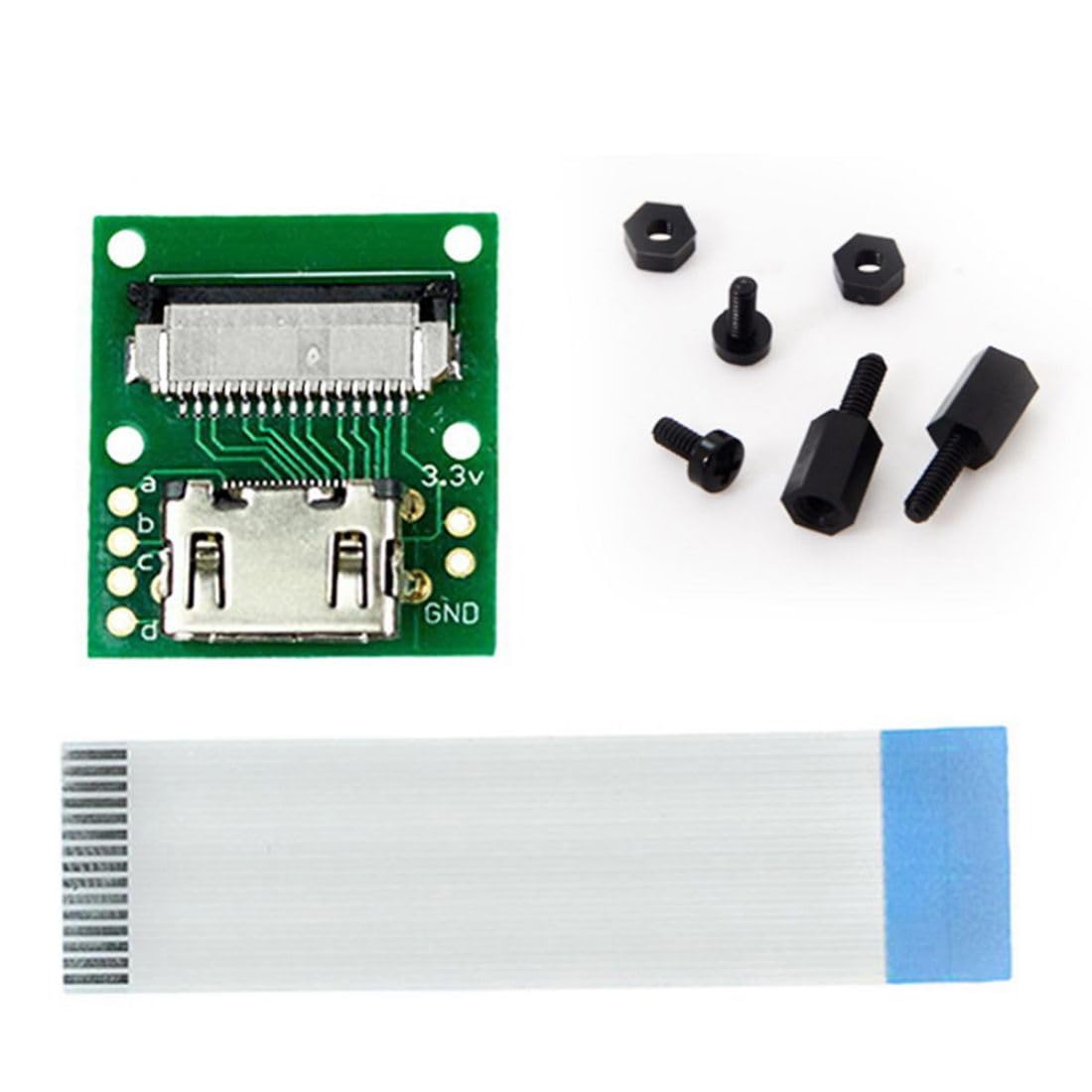chenyang 2 Pack HDMI to CSI Raspberry PI Camera Module Expansion Adapter with Flat Ribbon Flex Cable 5cm