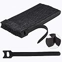 Nettbe 60 PCS 6 Inches Reusable Cable Ties, Adjustable Cord Straps Wire Organizer Cord Wrap and Hook Loop Cable Management