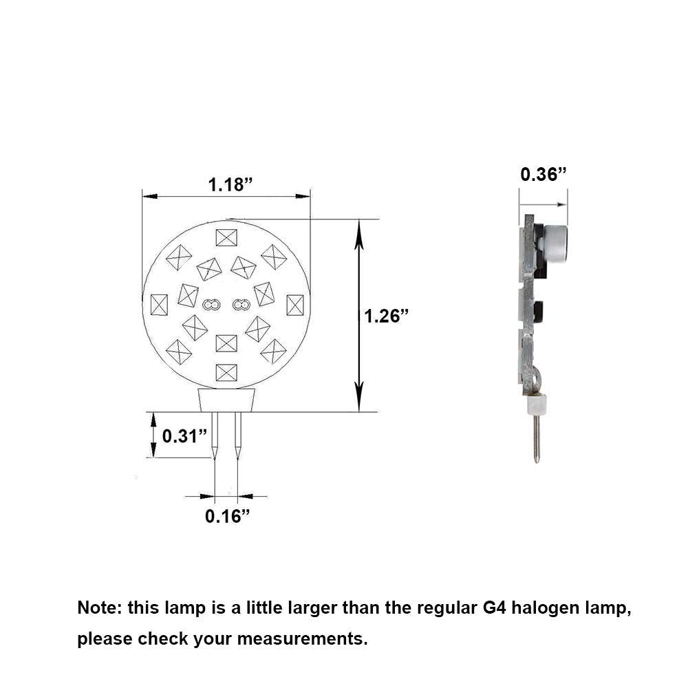 Makergroup 12V G4 LED Bulb 3W Bi-Pin LED Disc Light Bulb 20-30 Watt Equivalent Daylight White 6000K for Puck Lights in RV Trailers Campers Automotive