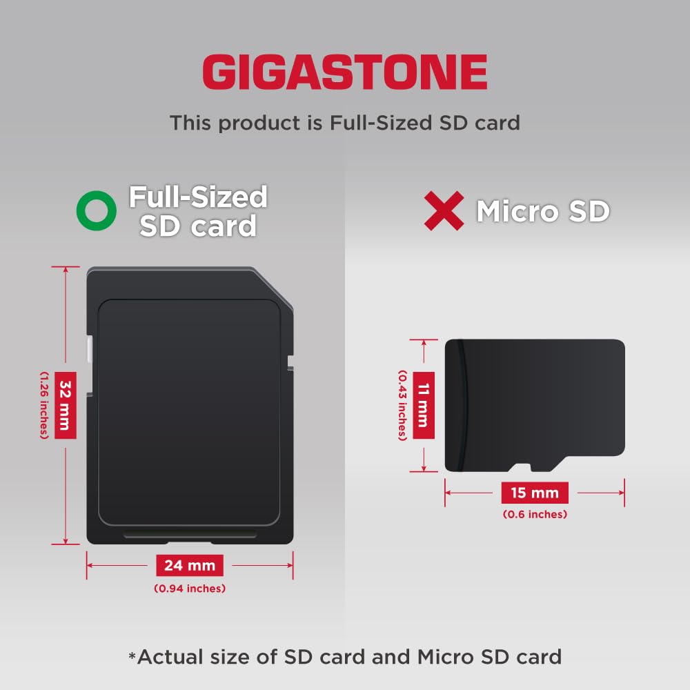 ?5-Years Data Recovery? GIGASTONE 128GB SD Card UHS-II V60 U3 SDXC Memory Card High Speed, Read up to 280MB/s, Compatible with Canon Kodak Olympus