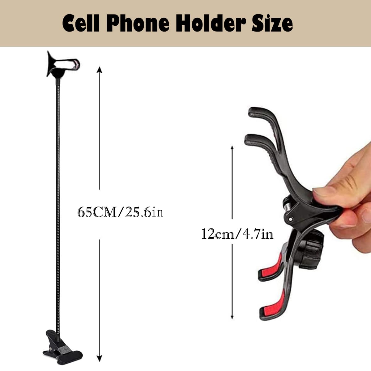 Selfdee Cell Phone Holder,Lazy Bracket, 360-degree Rotating Universal Flexible Long Arms Clip Mount Gooseneck Phones Stand for Bed Flexible Arm