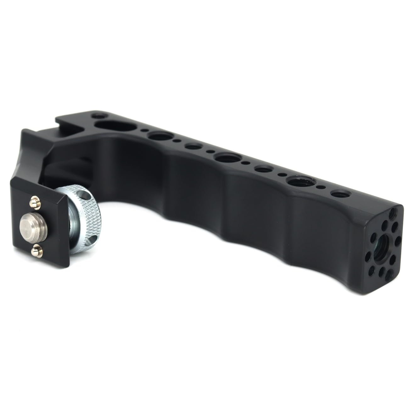 SZJELEN Universal Top Handle with 3/8" Screw Locating Pins for DSLR Camera Cage, with 3 Cold Shoe Adapters to Mount DSLR Camera with Microphone/LED