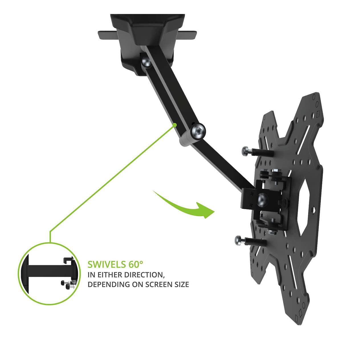 Kanto RV250G Full Motion TV Wall Mount | Includes 2 Wallplates | Galvanized to Prevent Rust | Locking Arm for RVs and Boats | Supports 26" - 42" TVs