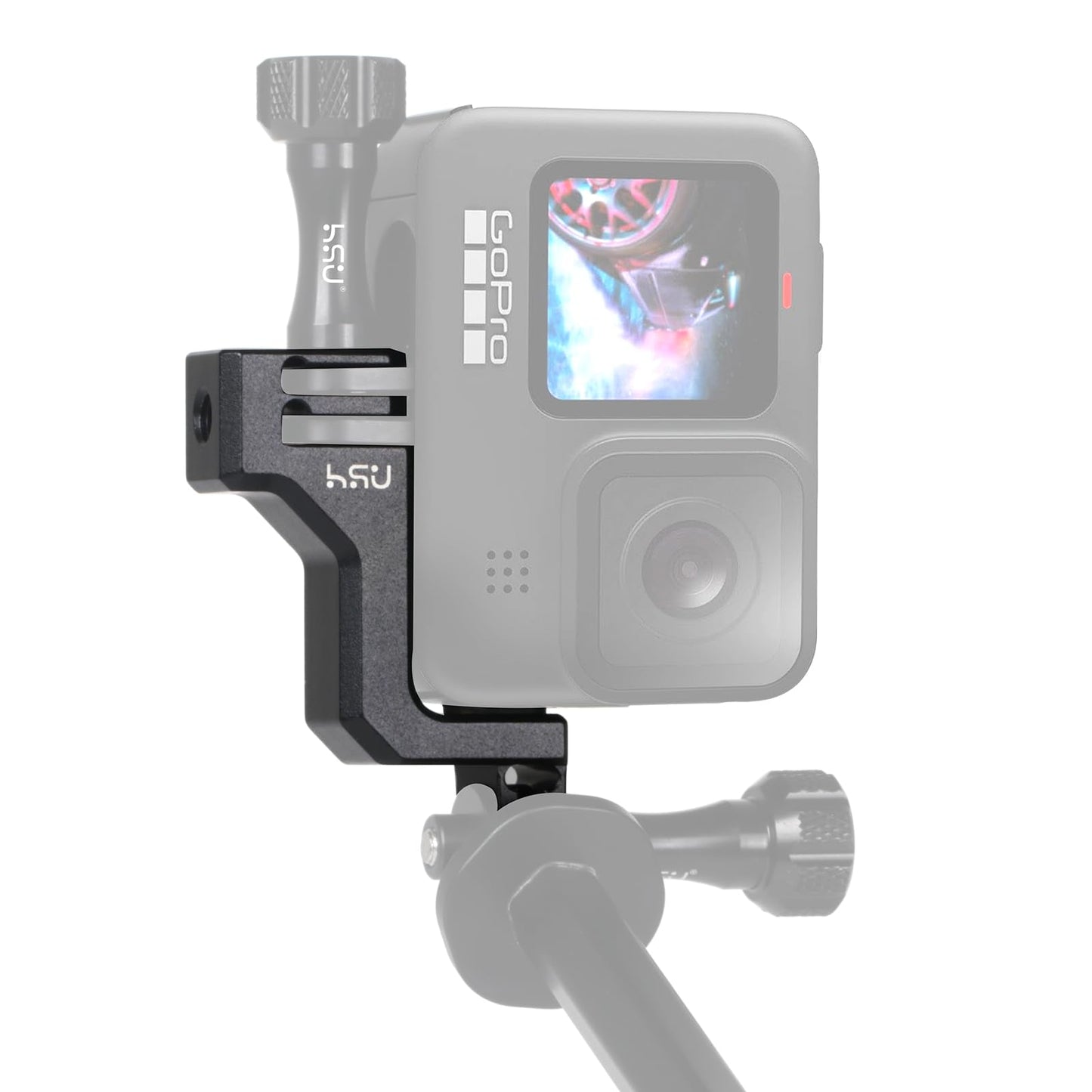 HSU 90 Degree Aluminum Vertical Bracket Adapter Elbow Mount for GoPro Hero 13/12/ 11/10/ 9 Black