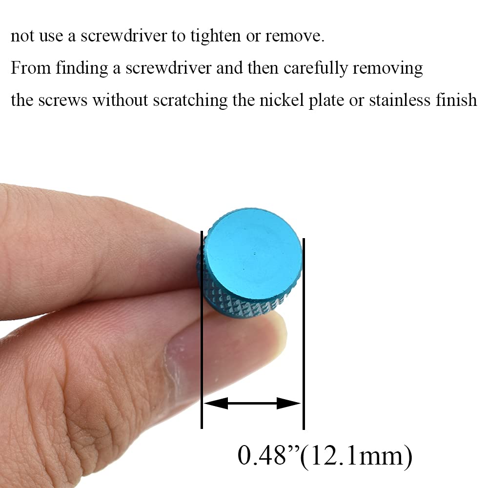 Hahiyo Anodized Aluminum Thumbscrews 6#-32 Thread Size Large Knurled Head Cage Mounts Hand Tighten Easy to Grip and Turn Not Damage Inside Sturdy