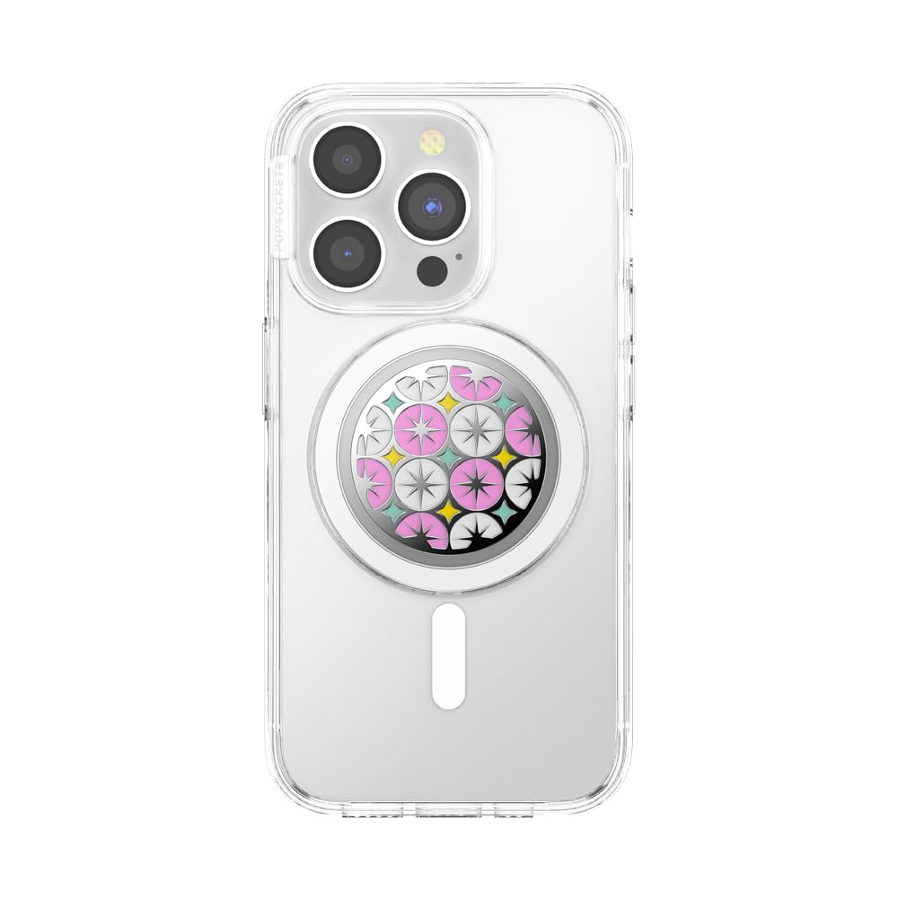 PopSockets Phone Grip for MagSafe, Magnetic Holder, Phone Stand, Enamel - Atomic Wallpaper