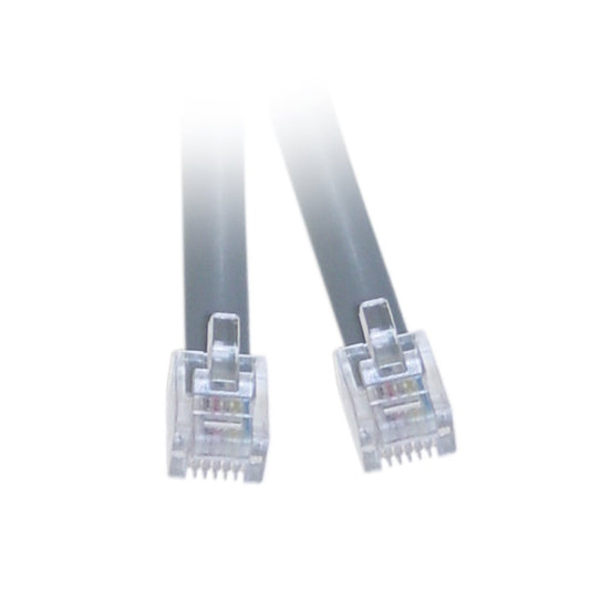 CableWholesale 7 feet Telephone Cord for Voice (VoIP), RJ12 Plug Gold Plated Connectors, 6P / 6C, Silver Satin, 28AWG, Reverse, RJ12 Phone Cable