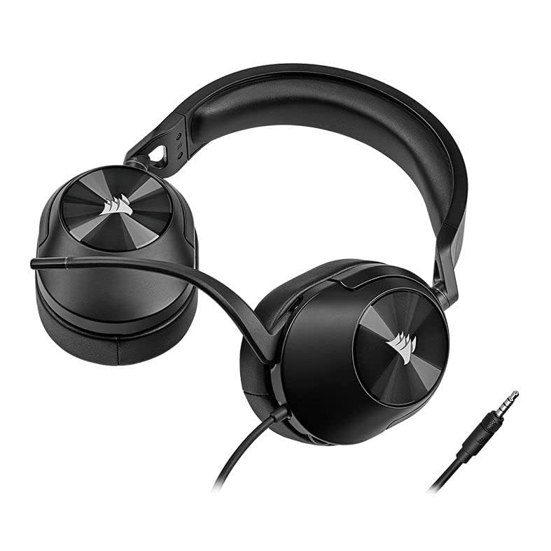 Corsair HS55 STEREO Wired Gaming Headset - Carbon - Stereo - Mini-phone (3.5mm) - Wired - 32 Ohm - 20 Hz to 20 kHz - Over-the-head - Binaural…
