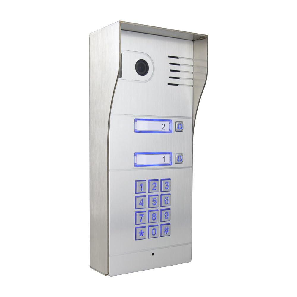 GBF Smart Full IP Video Door Station/Smart Video Intercom System for 2 Unit Apartment (GBF-PL963PM2U-POE)- 1080P Camera, Built in POE, Control Two