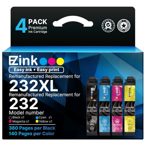 E-Z Ink Remanufactured Replacement for 232XL XP-4200 Ink Cartridges, 4 Pack