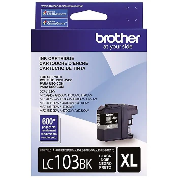 Brother High Yield Color Ink Cartridge - Black (LC103BKC)
