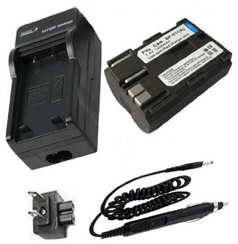 Battery and Charger for Canon BP-511, BP-511A and Canon EOS 5D, 20D, 20Da, 30D, 40D, 50D, 300D, EOS Digital Rebel, EOS D30, D60 Digital SLR Camera