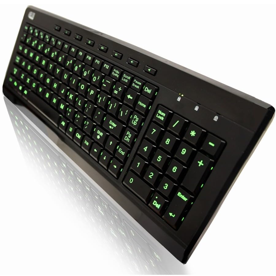 Adesso AKB-120EB SlimTouch 120 3-Color Compact Multimedia Keyboard