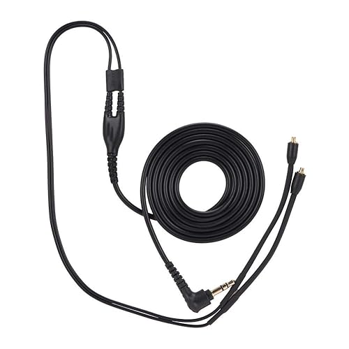 Tangxi MMCX Replacement Headphone Cable, TPE Headphone Extension Cable with 3.5mm Plug for se215 se425 se535 se846 ue900(Black Without mic)