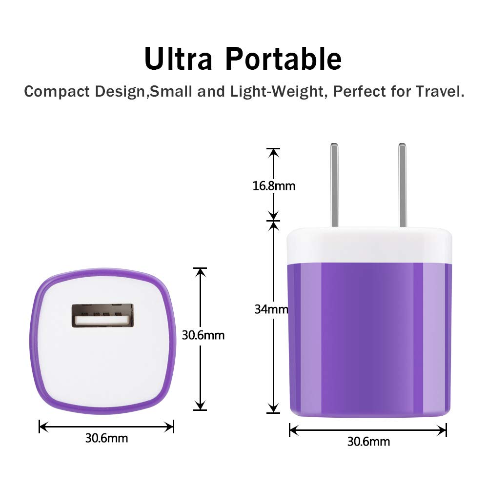 USB Charger Plug,Fast Charging Block,1A USB Cube 10Pack Wall Outlet Adapter Compatible iPhone 17 Pro Max/16 Plus/15/14/13/12/11/X/SE/8, Samsung Galaxy