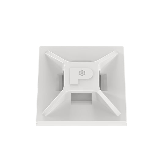 Panduit ABMM-AT-C Adhesive Backed Cable Tie Mount, 4-Way Mount, Pre-Installed Adhesive, Indoor/High Temp Environment, ABS, Acrylic Mounting Method