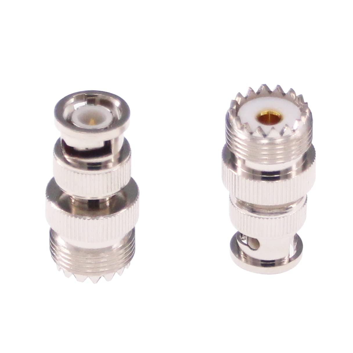 RFaha 2pcs BNC Male to UHF Female SO-239 SO239 RF Coax Adapter BNC to UHF Coaxial Connector Adapter(F37-2)