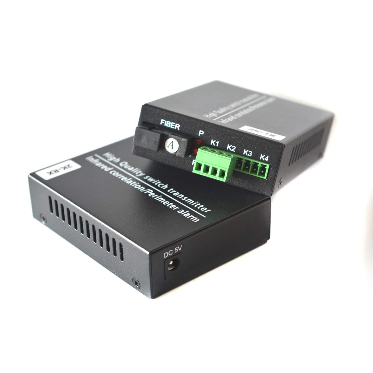 2 Port Contact Closure Over Fiber Optic Converter-Singlemode Fiber up to 12.4miles, for Door Open and Door Close,Entry Access Control,Alarm System