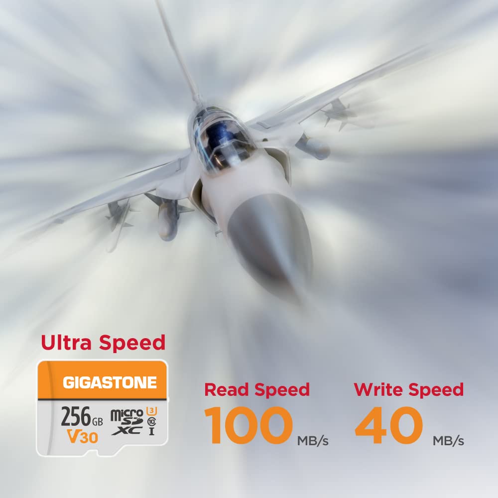 GIGASTONE 256GB Micro SD Card 2-Pack, A1 V30 4K Video Recording, Surveillance, Security Camera, Action Camera, Drone, 100MB/s MicoSDXC Memory Card