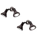 Ciata 15" Outdoor Security Flood Light 2 Head with Heavy Duty Cast Aluminum Body 150W PAR38 Weather Proof Black Finish (2 Pack)