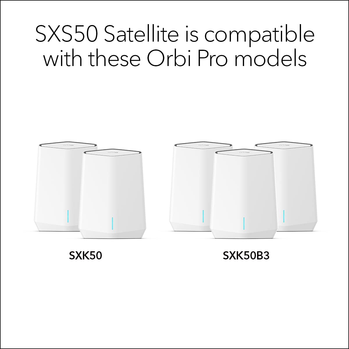 NETGEAR Orbi Pro WiFi 6 Tri-Band Mesh Add-on Satellite (SXS50) for Business or Home, Coverage up to 2,500 sq. ft, 75 Devices, AX5400 802.11AX (up