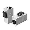 CableCreation RJ45 Coupler Female to Female, Ethernet Coupler, 5-Pack Shielded Inline Modular Coupler for Cat6 8P/8C Ethernet Cable Extender Adapter