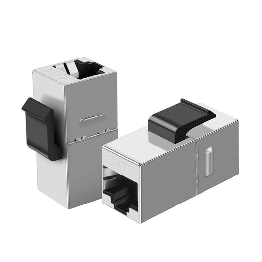 CableCreation RJ45 Coupler Female to Female, Ethernet Coupler, 5-Pack Shielded Inline Modular Coupler for Cat6 8P/8C Ethernet Cable Extender Adapter