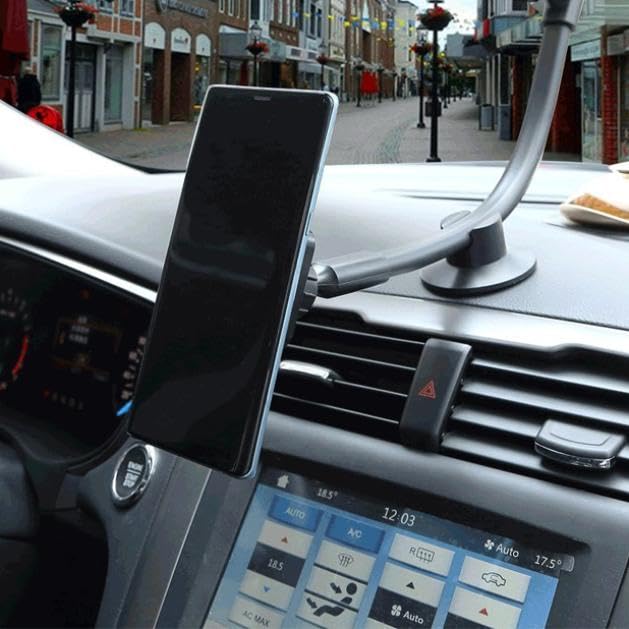 Car Mount Magnetic Holder Compatible with OnePlus 8 Pro/9,9 Pro/10 Pro/11,11R/12,12R, Dash Windshield Strong Grip Long Gooseneck Strong Magnets