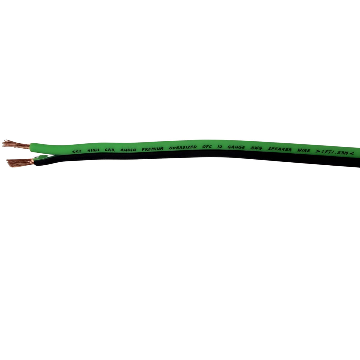 100' feet True 12 Gauge AWG OFC Speaker Wire Green/Black Car Home Audio