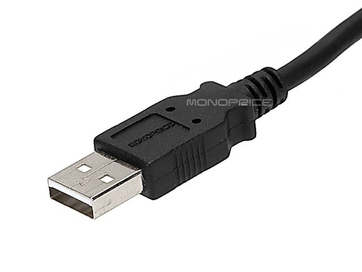 Monoprice 6-Feet USB 2.0 A Male to Mini-B 5pin Male 28/24AWG Cable with Ferrite Core (104931),Black