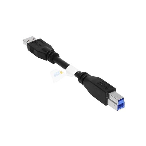USBGear 6 inch USB A to B Cable - 5Gbps Data Transfer for Printers, Scanners, Industrial Devices