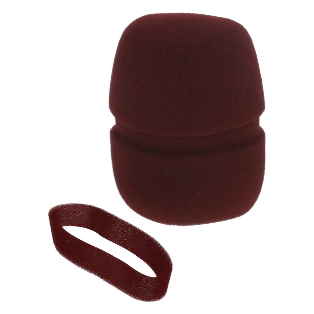 Fielect 10Pcs Microphone Covers Foam Mic Covers Thick Handheld Stage Microphone Windscreen Foam Cover Wine Red for KTV, Dance Ball, Conference Room