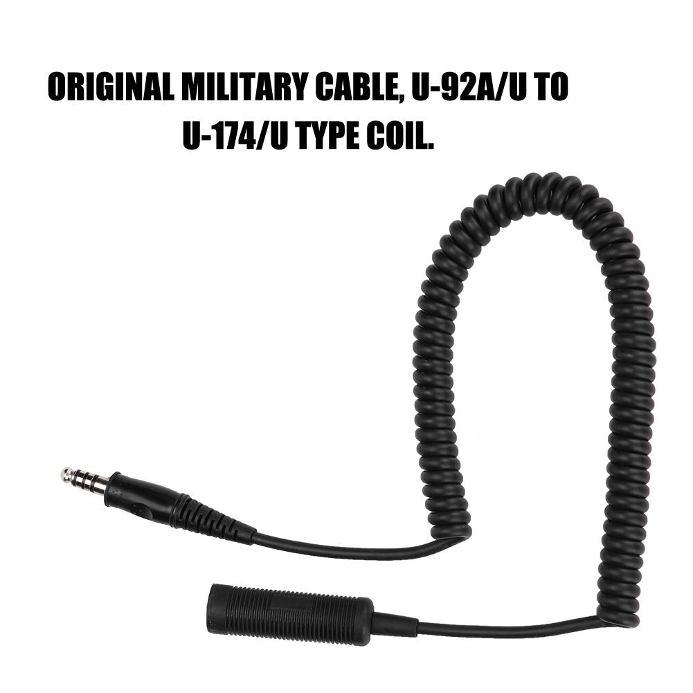 ASHATA Helicopter Headphone Extension Line Cable, U-92A/U to U-174/U Helicopter Headphone Extension Line Cable for Helicopter/Military, U-92A/U…