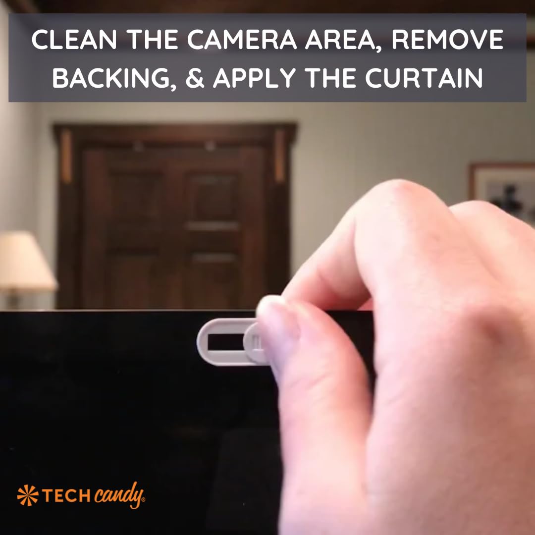 Tech Candy Bad Guy Blocker Webcam Cover Privacy Protector, Black - Secure, Thin, Durable, for Computers, Laptops, Tablets, & Smartphones, Easy