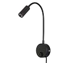 Agese Wall Mounted Reading Light Sconces Lamp LED 3W Warm White 3000K Plug Cord Black Finished 1 Piece