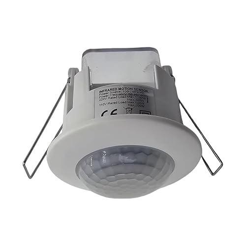 Clearhill PIR Motion Sensor, Ceiling Mount, Embedded Infrared Motion Detector, Embedded Occupancy Sensor, 360° Detection, 110V-240V, Adjustable Timer