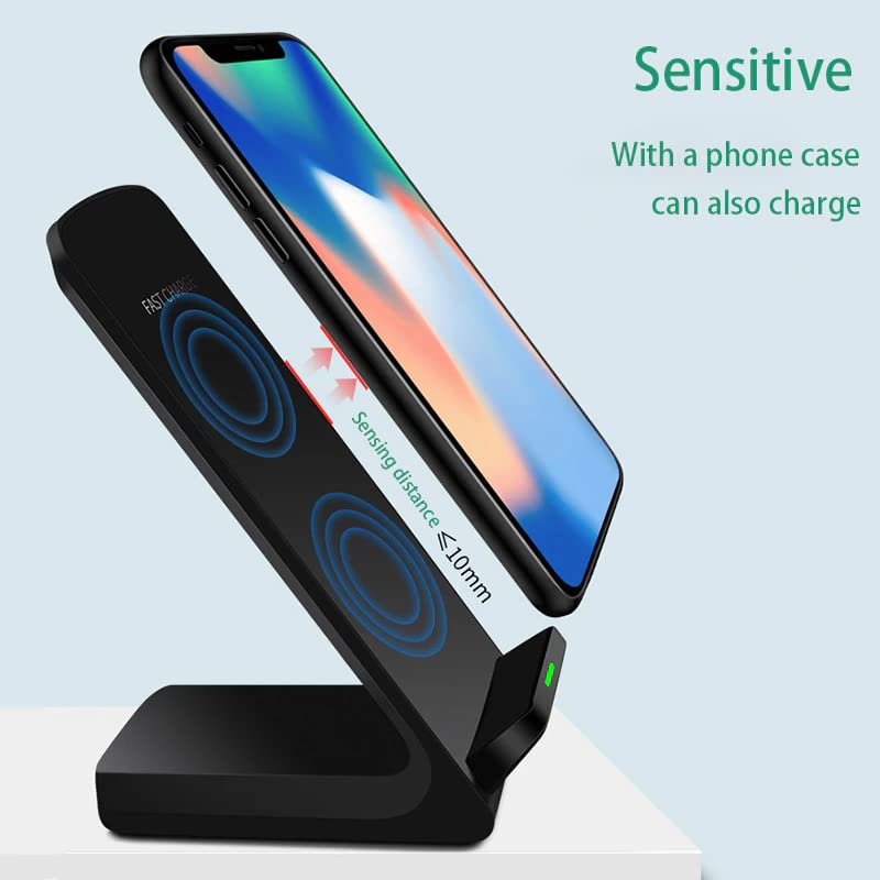 THE PERFECT PART 15W Fast Wireless Charging Stand | Qi Certified Charger Dock Station | Compatible with iPhone 14/13/12, 11/11 Pro Max/X/8, Samsung