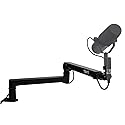 Desktop Boom Microphone/Camera Stand - Adjustable Full Motion Arm for Ultimate Mic and Camera Placement - Compatible with 3/8", 5/8", and 1/4" Mounts