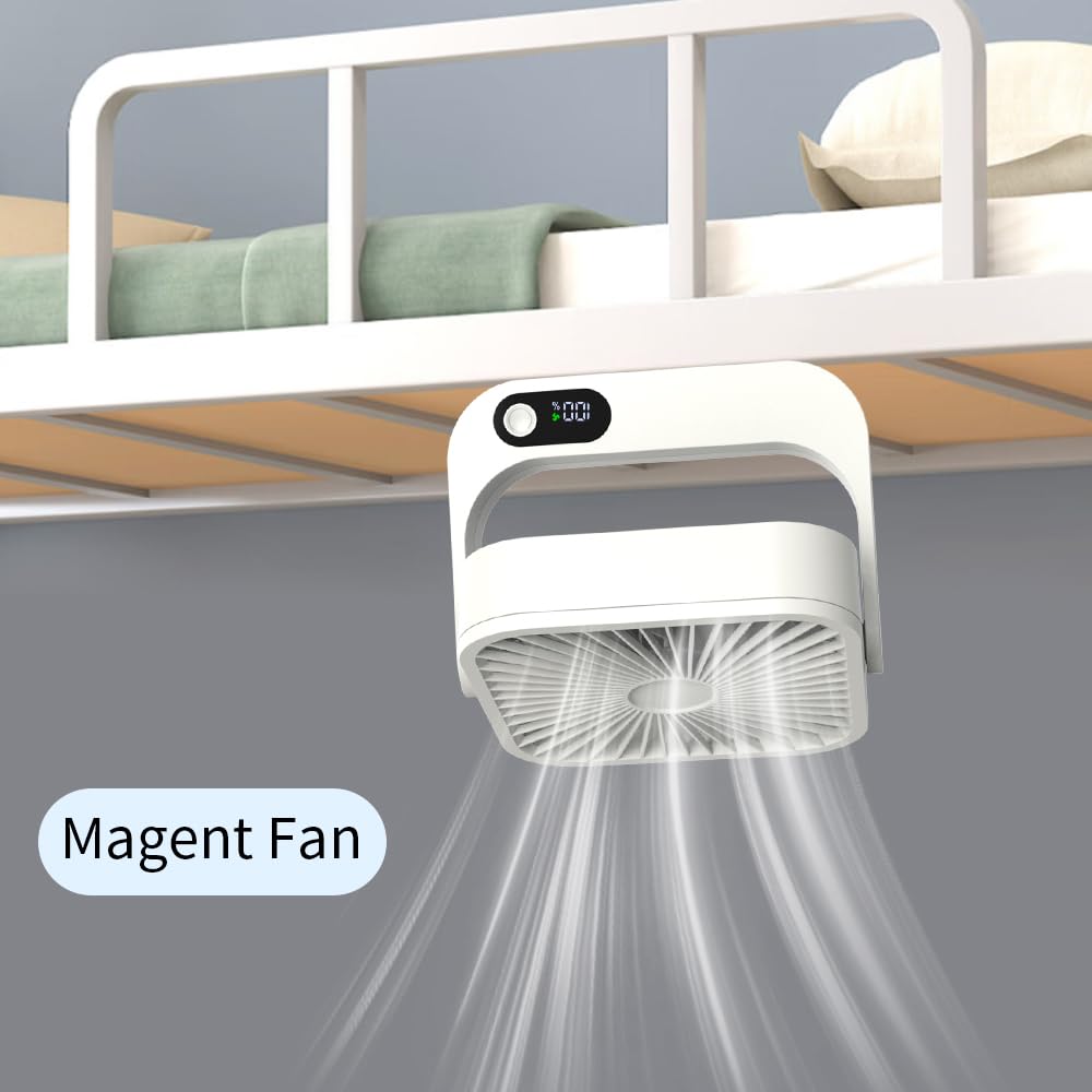 HONKYOB Cruise Ship Approved Magnetic Fan, Portable Rechargeable,5-Speed Adjustable & Ultra Quiet,Desk Fan 2025 Cruises