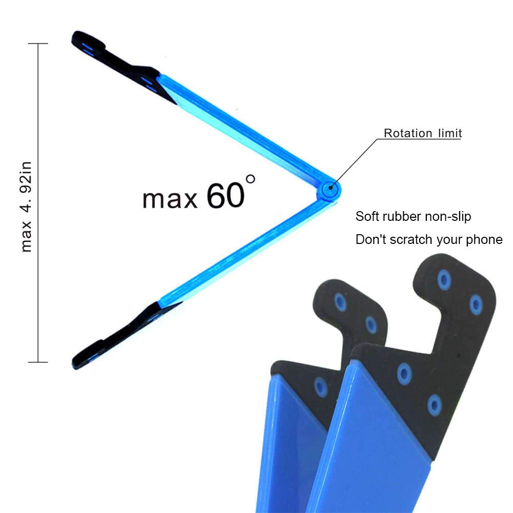 Portable Cell Phone Stand for Desk, Foldable Pocket Travel Mobile Phone Holder, Upgrade Universal V Smartphone Kickstand Mount Compatible with iPhone