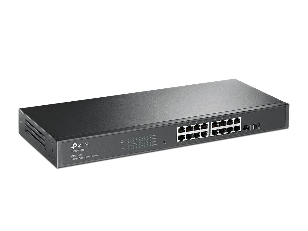 TP-Link 16 Port Gigabit Switch | Smart Managed Switch w/ 2 SFP Slots | Rackmount | Limited Lifetime Protection | Support L2/L3/L4 QoS, IGMP and Link