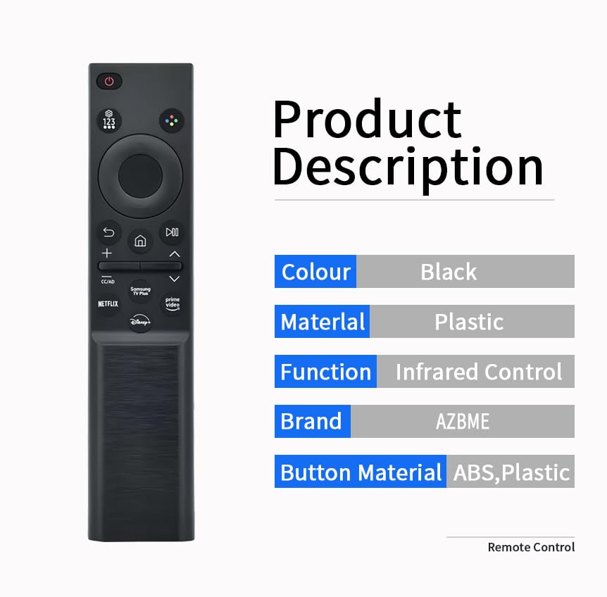 BN59-01388A Replacement Remote Control for Samsung Crystal 4K Smart TV CU7000 DU7200 UN50DU7200 UN55DU7200 UN60DU7200 UN65DU7200 UN55DU7200FXZA