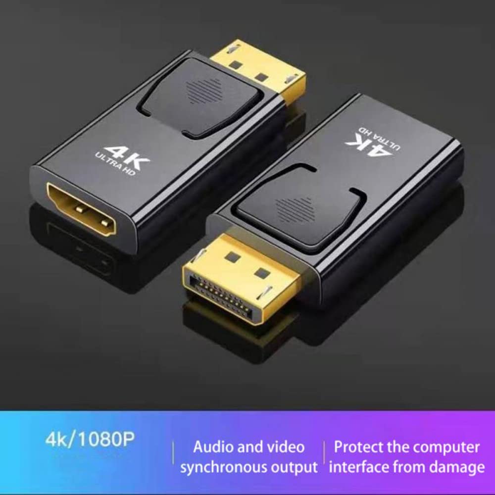 Zuya 2Pcs DisplayPort to HDMI Adapter Converter Display Port Male DP to HDMI Female HD TV Cable Adapter Video Audio for PC TV Zuya-05 0