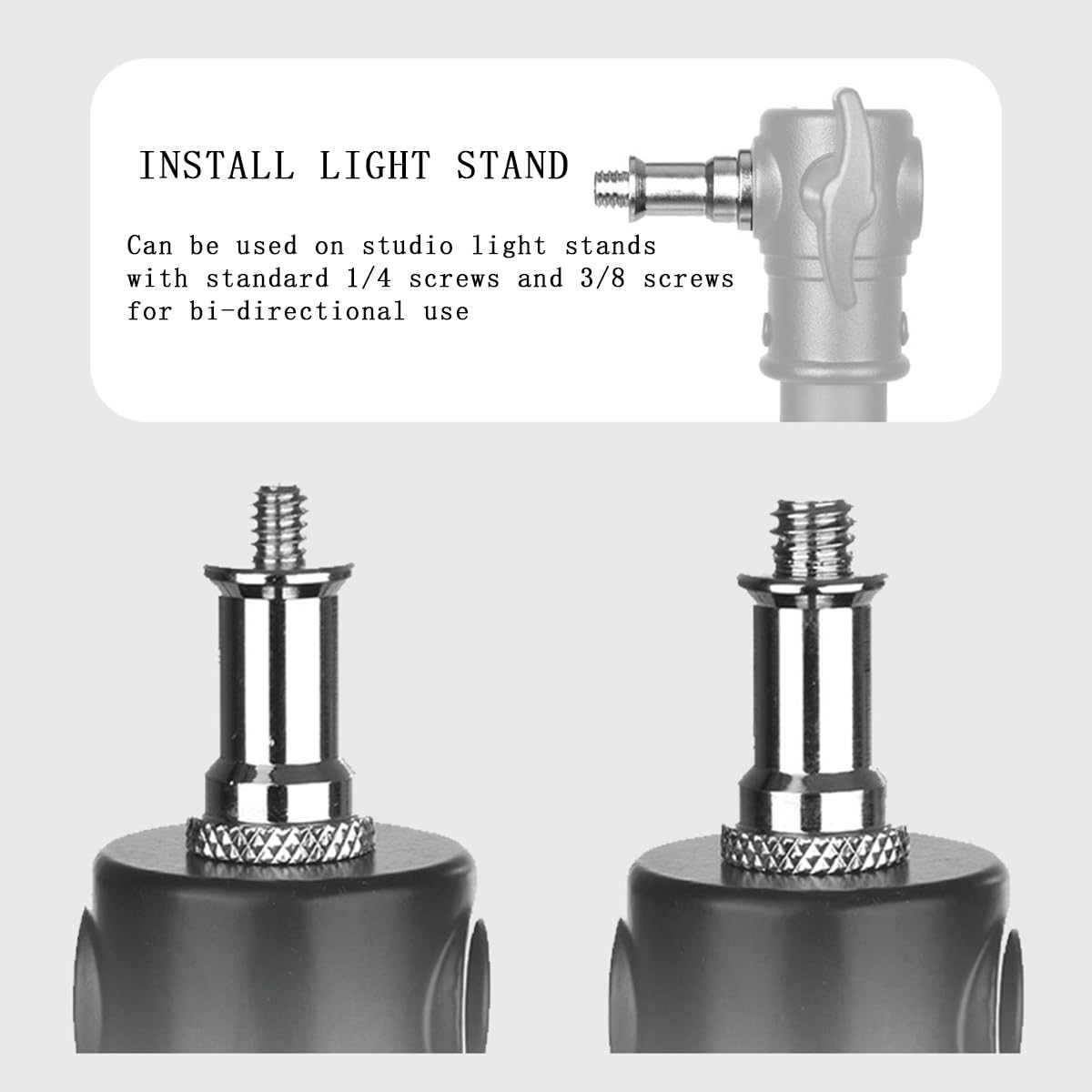 4 Pieces Standard 1/4 to 3/8 inch Metal Male Convertor Threaded Screw Tripod Adapter Spigot Stud for Flash Holder, Studio Light Stand, Ball Head