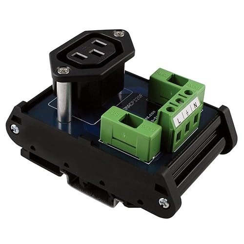 ASI IMACP320F DIN Rail Mounted Single AC Outlet IEC320 Connector with Fuse Protection, 10 Amp, 250 Vac, 30 to 12 AWG, uses 5 x 20mm fuses (Pack of 1)