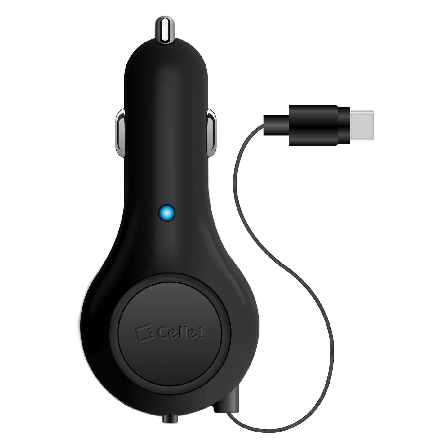 Retractable USB-C Fast Car Charger Compatible for Apple iPhone 15, Samsung Galaxy Smartphones, Google Pixel iPad, iPad Air, iPad Pro, iPad Mini